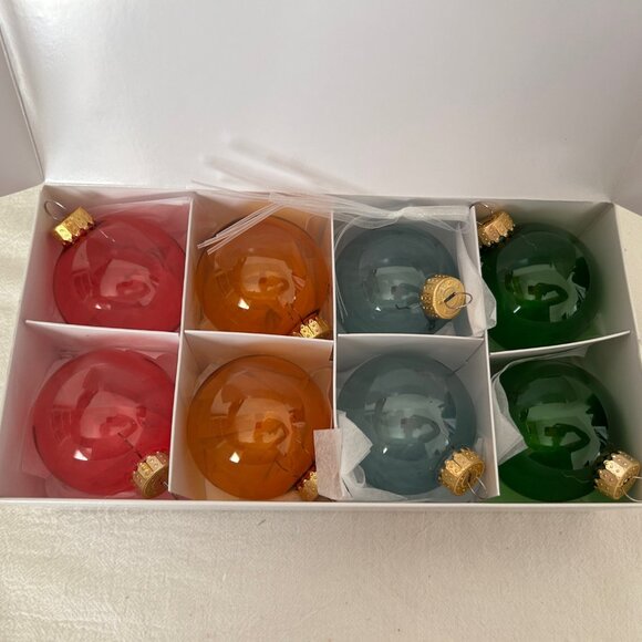 Set of 6 Ikea Vinterfint Round Glass Christmas Ornaments 2.25 inch diameter NEW - Picture 3 of 9